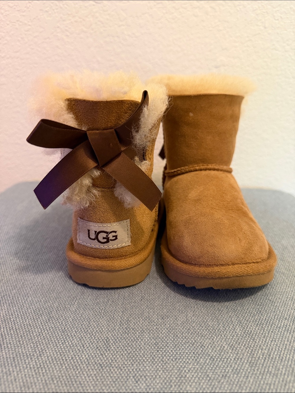 UGG Kids Chestnut Suede Boot with Bow